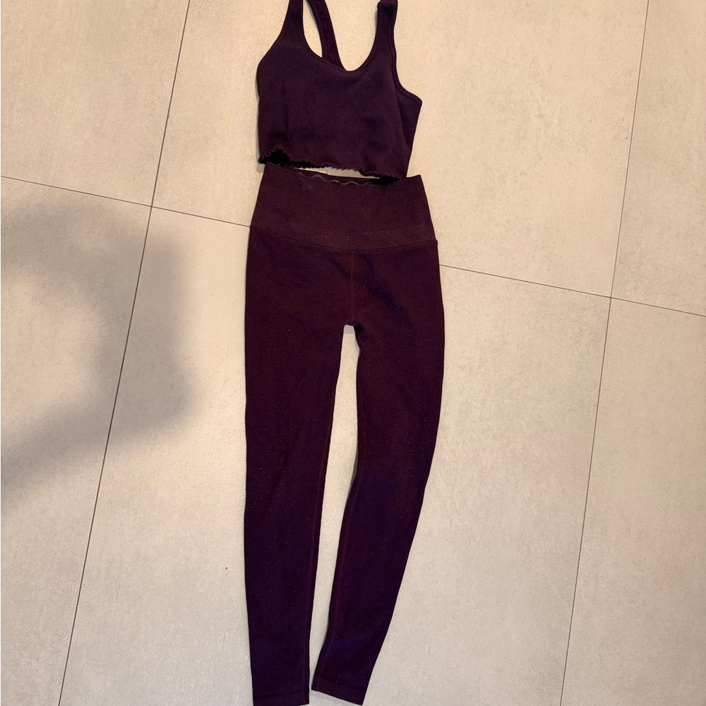 Spiritual Gangster Dark Purple Leggings Set